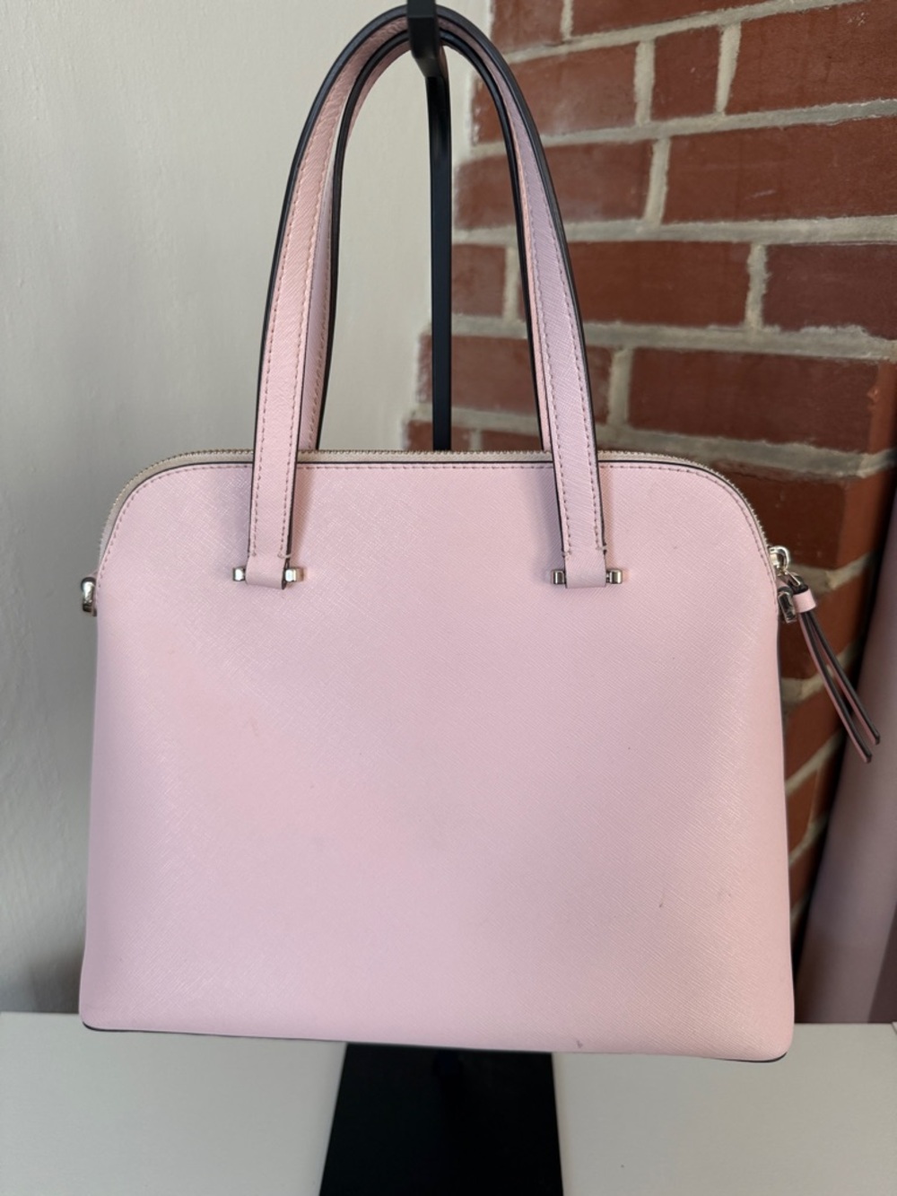 kate spade Pink Saffiano Dome Satchel with Silver Hardware - Picture 3 of 6